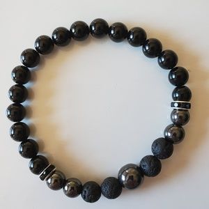 Mens Gem stone/Essential oil diffuser bracelet
